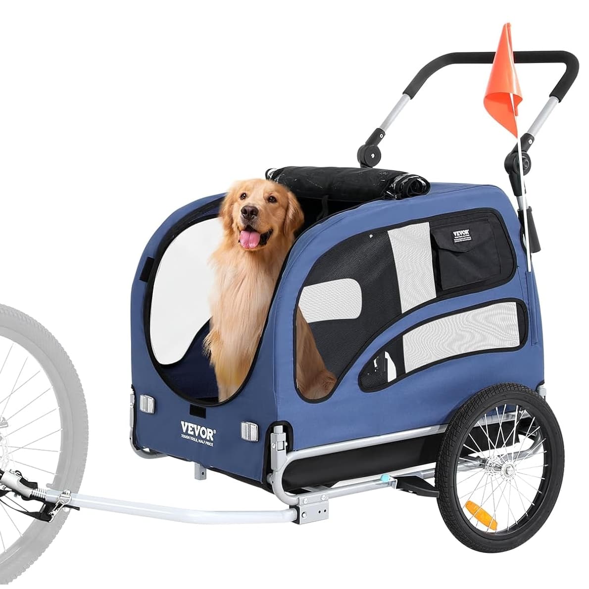 Vélo confort + remorque chien - vue 1